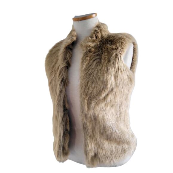 Inc Cozycore boho glam Faux Fur Vest Brown Small Petite Mob Wife Scandi Fluffy - Picture 6 of 12